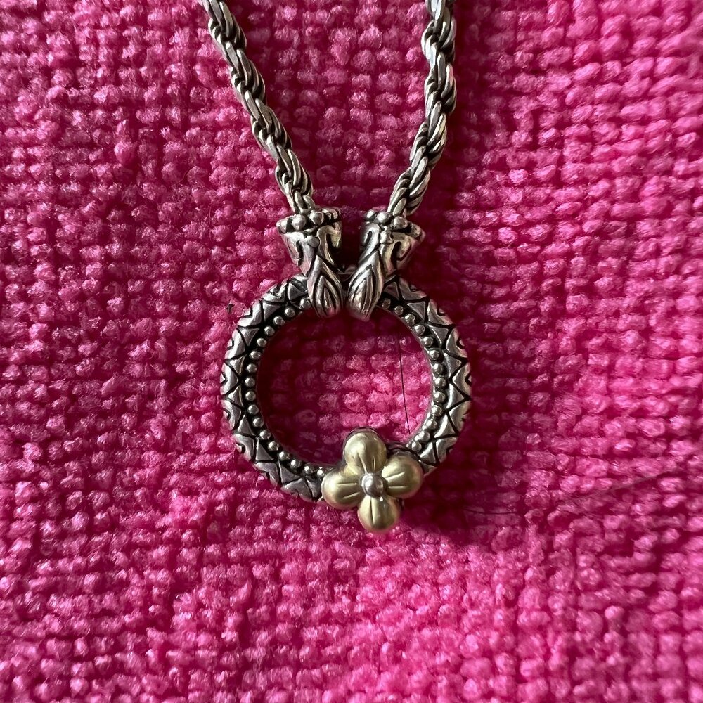 Barbara Bixby silver adjustable necklace chain with circular clasp